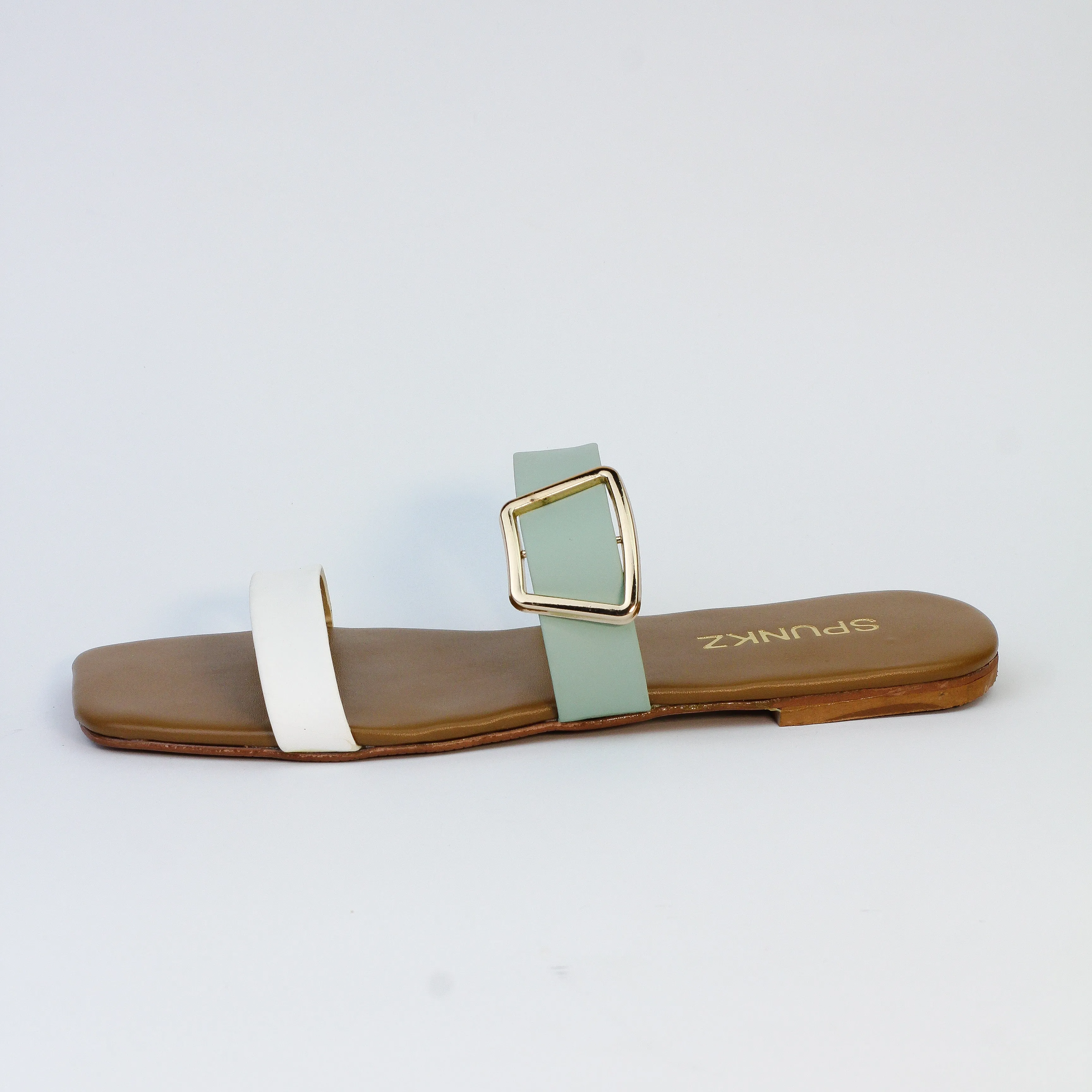 Juno Two Colors Open Toe Flat Sandals Beach Shoes