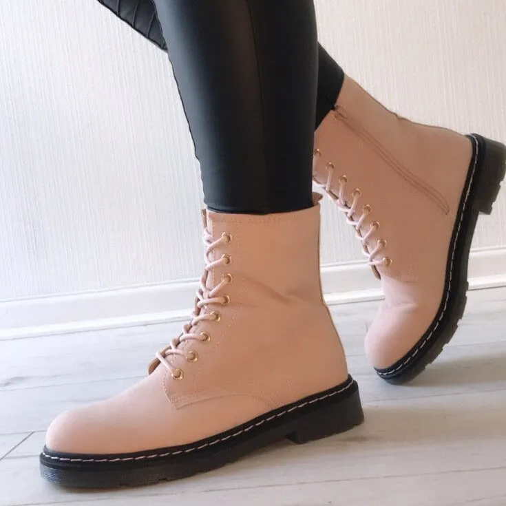 Pale Pink Doc Boots
