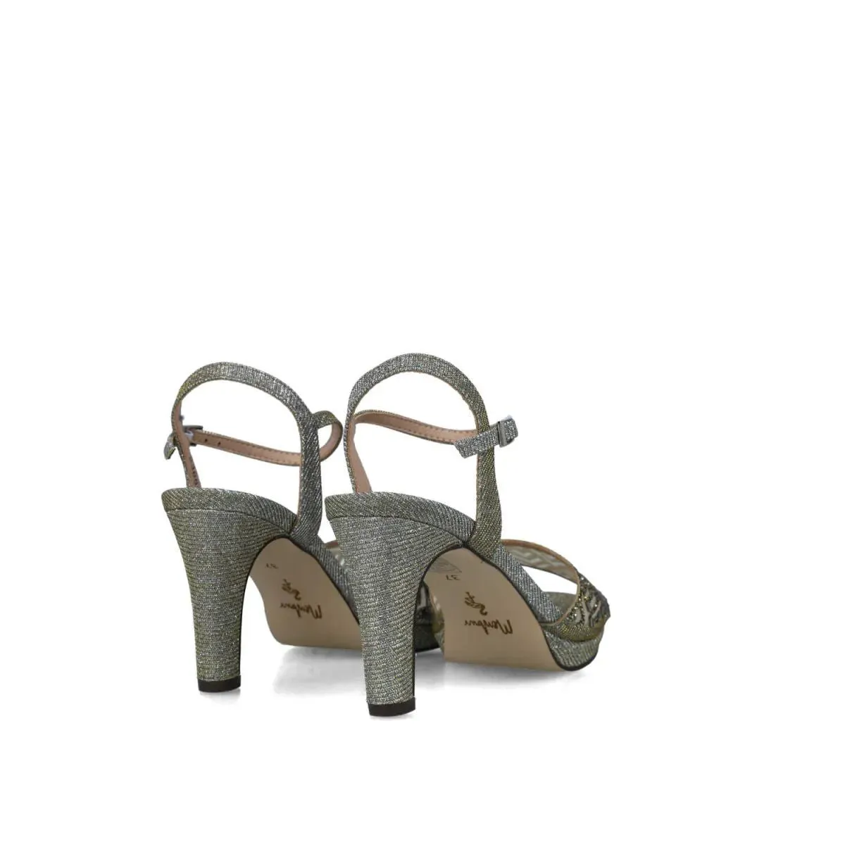 Sophisticated Deep Grey Diamante Evening Sandals