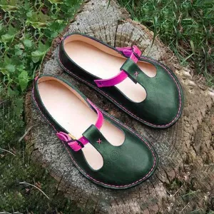 Women's Retro Casual T Buckle Flats 79722527S